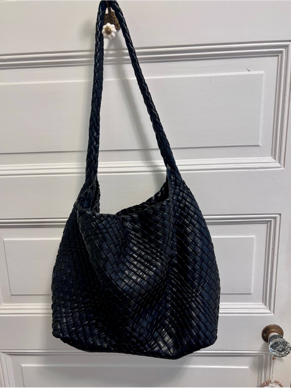 Anthropologie black woven tote - Picture 2 of 6